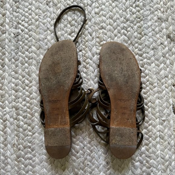YVES SAINT LAURENT BROWN GOYA GLADIATOR SANDAL W/ BOX - Picture 8 of 8